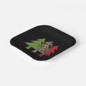 Buffalo Plaid Vrolijke Kerstboom Familie Matching Papieren Bordje (Gebogen)