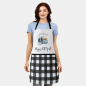 Buffalo Plaid Waterverf Blue Pumpkin Schort (Gedragen)