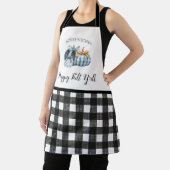 Buffalo Plaid Waterverf Blue Pumpkin Schort (Insitu)