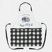 Buffalo Plaid Waterverf Blue Pumpkin Schort (Voorkant)