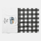 Buffalo Plaid Waterverf Blue Pumpkin Theedoek (Horizontaal)