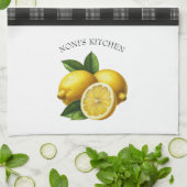 Buffalo Plaid Waterverf Lemon Theedoek (Gevouwen)