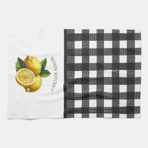 Buffalo Plaid Waterverf Lemon Theedoek