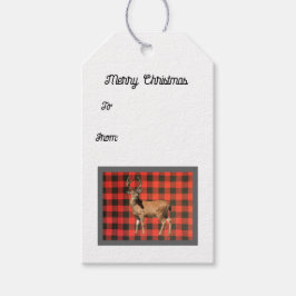Buffalo Plaid Wilde Hert Cadeautags Cadeaulabel