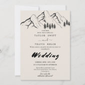 Buffalo Plaid Wilderness Wedding Invitation Kaart (Voorkant)