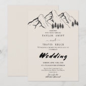 Buffalo Plaid Wilderness Wedding Invitation Kaart (Voorkant / Achterkant)