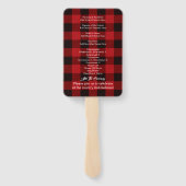 Buffalo plaid winter houthakker bruiloft programma handwaaier (Achterkant)