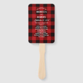 Buffalo plaid winter houthakker bruiloft programma handwaaier (Voorkant)