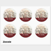 Buffalo Plaid Woodland Baby shower Dank u Ronde Sticker (Vel)