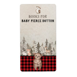 Buffalo Plaid Woodland Books for baby Etiket