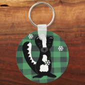 Buffalo Plaid Woodland Skunk Sleutelhanger (Voorkant)