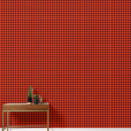 (Buffalo Plaid)  Zwart en Rood Behang