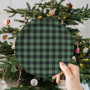 Buffalo Plaid Zwart Groen Kerstmis Papieren Bordje