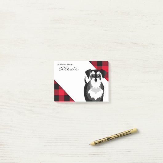 Buffalo Play Black en Silver Schnauzer Post-it® Notes (Op bureau)