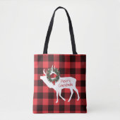 Buffalo Play Elk Silhouette met aangepaste naam Tote Bag (Voorkant)