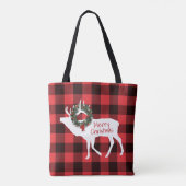 Buffalo Play Elk Silhouette met aangepaste naam Tote Bag (Achterkant)