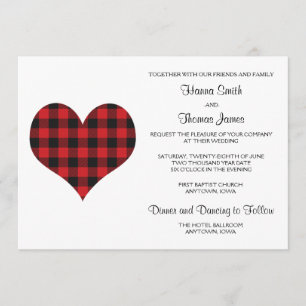 Buffalo Play Wedding Black Red Heart Kaart
