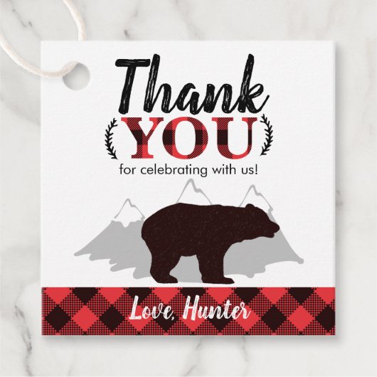 Buffalo Plays Beer Lumberjack Birthday Bedankjes Labels (Voorkant)