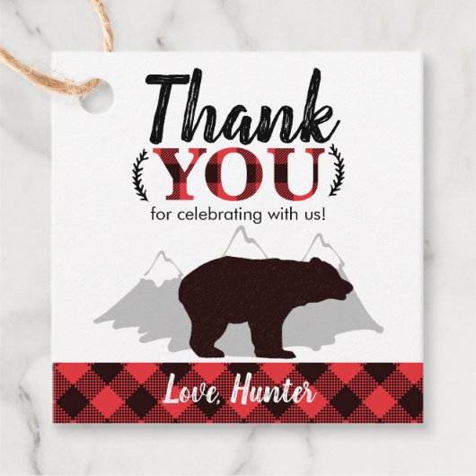 Buffalo Plays Beer Lumberjack Birthday Bedankjes Labels (Voorkant)