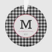 Buffalo Plays Black White Red Modern Monogram Ornament (voorkant)