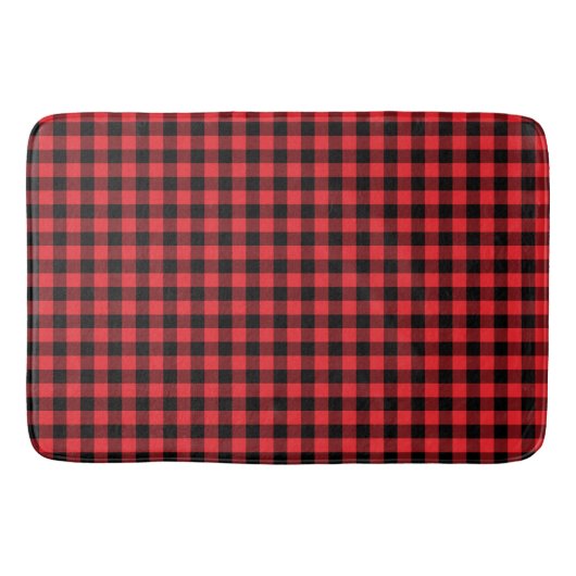 Buffalo Plays Red Black Badmat (Voorkant)