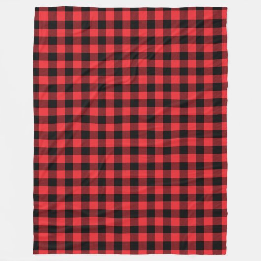 Buffalo Plays Red Black Fleece Deken (Voorkant)