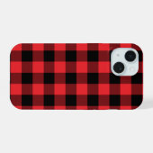 Buffalo Plays Red Black iPhone 15 Case (Achterkant horizontaal)