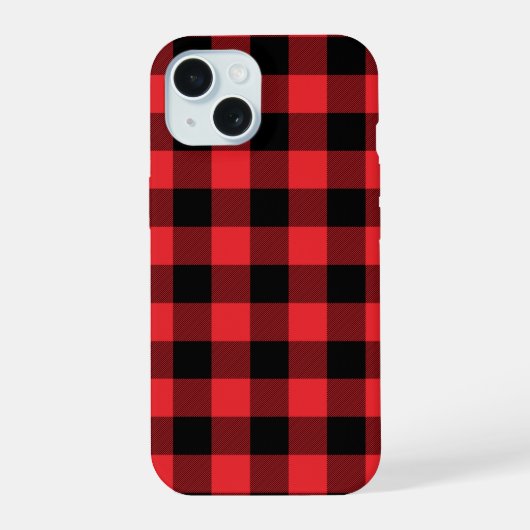 Buffalo Plays Red Black iPhone 15 Case (Achterkant)