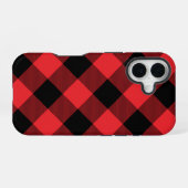 Buffalo Plays Red Black iPhone 16 Hoesje (Achterkant horizontaal)