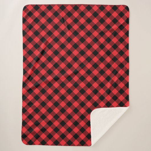 Buffalo Plays Red Black Sherpa Deken (Voorkant)