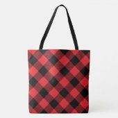 Buffalo Plays Red Black Tote Bag (Voorkant)