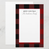Buffalo Plays Red Black White Family Kerstmis Briefpapier (Voorkant / Achterkant)