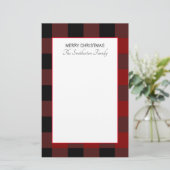 Buffalo Plays Red Black White Family Kerstmis Briefpapier (Staand voorkant)