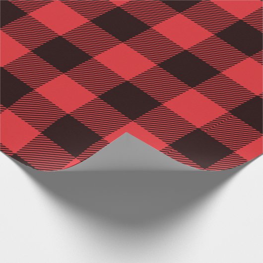 Buffalo Plays Red en Black Cadeaupapier (Hoek)