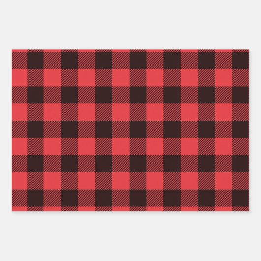 Buffalo Plays Red en Black Inpakpapier Vel (Voorkant 3)