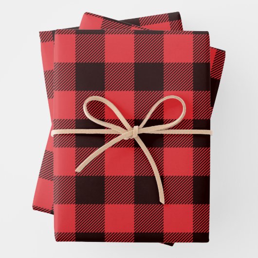 Buffalo Plays Red en Black Inpakpapier Vel (In situ)