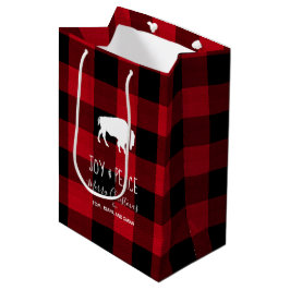 Buffalo Plays Red en Black Joy & Peace ID603 Medium Cadeauzakje