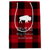 Buffalo Plays Red en Black Joy & Peace ID603 Medium Cadeauzakje (Voorkant)
