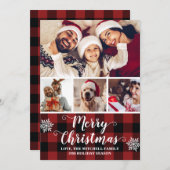 Buffalo Plays Red en Black Photo Merry Kerstmis Feestdagenkaart (Voorkant / Achterkant)