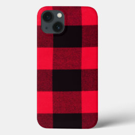 Buffalo Plays Red en Black Trendy iPhone 13 Hoesje