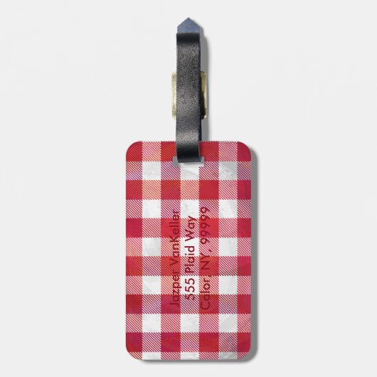 Buffalo Plays Red en White Bagagelabel (Achterkant verticaal)