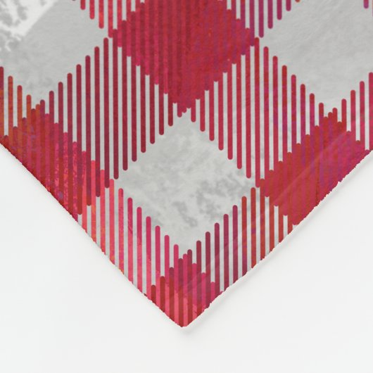 Buffalo Plays Red en White Fleece Deken (Hoek)