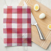 Buffalo Plays Red en White Theedoek (Quarter Fold)