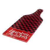 Buffalo Plays Yummy Feestdagen Typografie Red Blac Snijplank (Hoek)