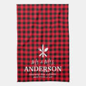 Buffalo Plegding Wedding Couple naam Theedoek (Verticaal)