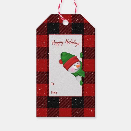 Buffalo Pneemsneeuwman Cadeaulabel (Voorkant)