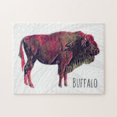 Buffalo portretontwerp voor bizon of wisent dier legpuzzel (Horizontaal)