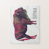 Buffalo portretontwerp voor bizon of wisent dier legpuzzel (Verticaal)