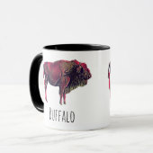 Buffalo portretontwerp voor bizon of wisent dier mok (Voorkant links)