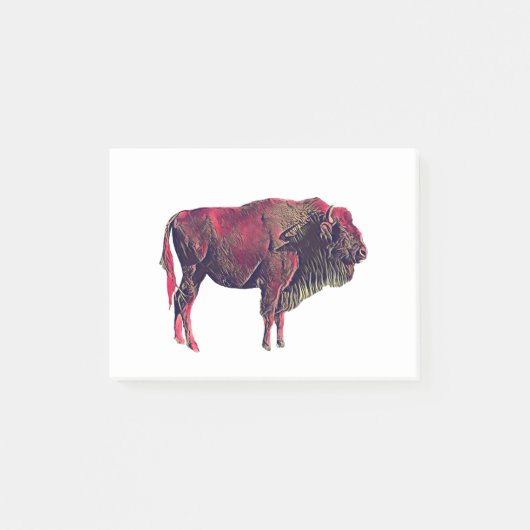 Buffalo portretontwerp voor bizon of wisent dier post-it® notes (Voorkant)